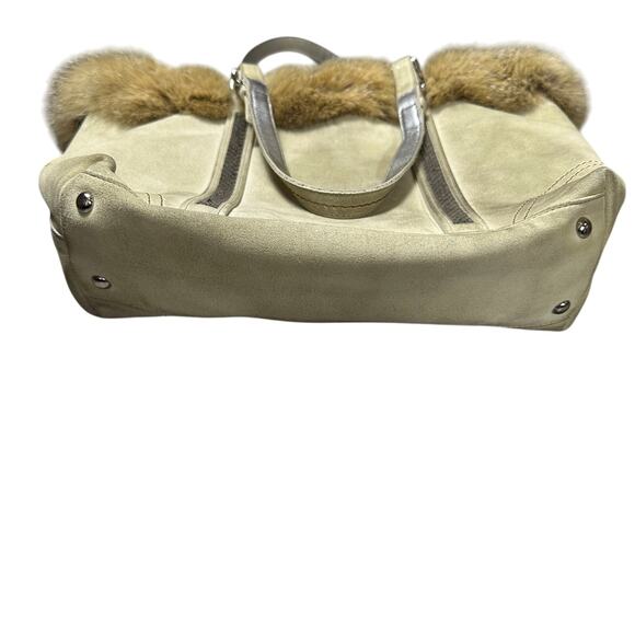 Coach Limited Edition Fox Fur Suede Tote Bag - Picture 6 of 9